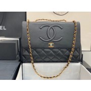 Chanel flap bag Lambskin & & Gold-Tone Metal A92233 black HV05116Dq89
