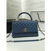 Chanel flap bag with top handle A92991 Blue HV11635vm49