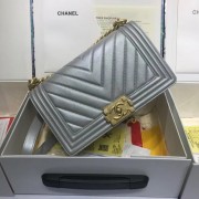 Chanel Leboy Original caviar leather Shoulder Bag V67086 silver gold chain HV10141yj81