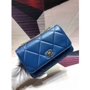 Chanel Original Leather Shoulder Bag Blue A80982 Gold HV08072fc78