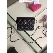 Chanel Sheepskin Original Leather Pocket AP0146 black HV05947Gm74