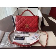 Chanel Shoulder Bag Original Leather Red 63593 Gold HV04906Yr55