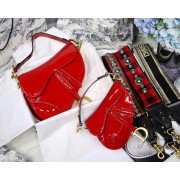 Dior MINI SADDLE BAG IN red patent calfskin M0447 HV00671bW68