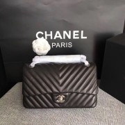First-class Quality Chanel Flap Original Lambskin Leather Shoulder Bag CF 1112V black silver chain HV09477Sf41