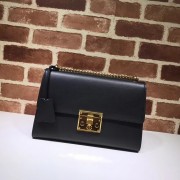Gucci Cowhide Padlock medium GG shoulder bag 409486 black HV00505FT35