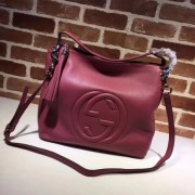 Gucci Soho Medium Tote Bag Calfskin Leather 408825 fuchsia HV07266Zw99