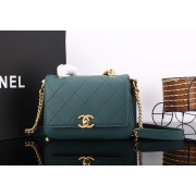Imitation AAA Chanel flap bag Calfskin & Gold-Tone Metal A57552 green HV00542RP55