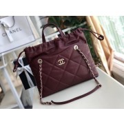 Imitation Chanel Classic Sheepskin Leather Shopping bag AS0985 red HV03264Za30