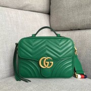 Knockoff Gucci GG Marmont small shoulder bag 498100 green HV04240tU76