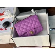 Replica AAA Chanel MINI Flap Bag Original Sheepskin Leather 1115 purple HV00059of41