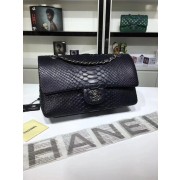 Replica Chanel Flap Original snakeskin Leather Shoulder Bag CF1112 black silver chain HV02928Jw87