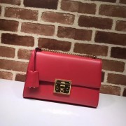 Replica Gucci Cowhide Padlock medium GG shoulder bag 409486 red HV11279CQ60