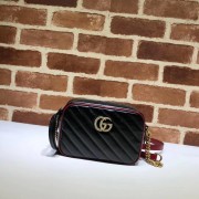 Replica Gucci GG Marmont Matelasse mini Bag 448065 black HV00352Vi77
