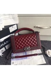 Boy Chanel Flap Shoulder Bag Sheepskin Leather A67086B Red HV04595RX32