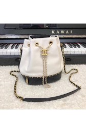 Chanel drawstring bag Calfskin & Gold-Tone Metal AS0373 white HV09618Xr72