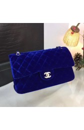 Chanel Flap Shoulder Bag Original velvet 1025 blue HV04306gN72