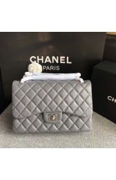 Chanel Flap Shoulder Bags Grey Original Lambskin Leather CF1113 Silver HV04456bT70