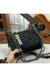 Chanel Gabrielle Mini Shoulder Bag Suede Leather 1010A Black HV03616Zw99