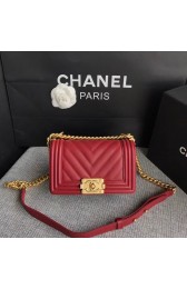 Chanel Leboy Original Calf leather Shoulder Bag B67085 red gold chain HV01533Ea63
