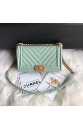 Chanel Leboy Original Caviar leather Shoulder Bag A67086 Light green gold chain HV04364KX51