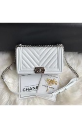 Chanel Leboy Original Caviar leather Shoulder Bag A67086 white silver chain HV03636Ym74