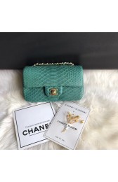 Chanel Mini Flap Bag Python & Gold-Tone Metal A69900 green HV04650De45