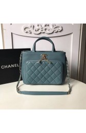 CHANEL Shopping Bag Grained Calfskin & Gold-Tone Metal A93794 blue HV11035ED90