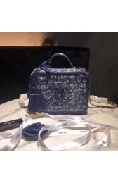 Chanel Vanity Case A93343 Blue& Black& Ecru & Silver HV10613Ea63