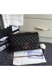 Fake Chanel Flap Bag Lambskin Gold-Tone Metal A57276 Black HV06431lF58