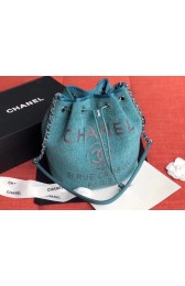 Fake CHANEL Tweed Calfskin drawstring bag & Gold-Tone Metal AS0455 blue HV03899kw88