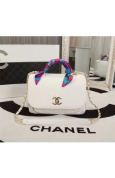 Fashion Chanel Original Calfskin Leather Shoulder Bag 8123 White HV04084OM51