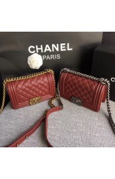 First-class Quality Chanel Flap Shoulder Bag Original Caviar leather LE BOY 67085 Wine HV03908xO55
