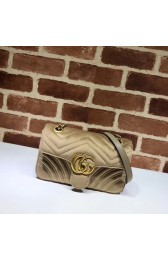 Gucci Velvet GG Shoulder Bag 446744 Khaki HV04442Rk60