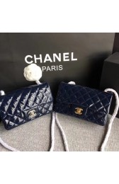 Imitation Chanel Classic Flap Bag original Patent Leather 1117 dark blue HV03882RC38