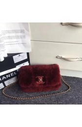 Imitation Chanel Rabbit hair Shoulder Bag 3369 red HV04207Xr29