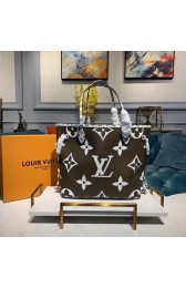 Knockoff High Quality Louis Vuitton Monogram Canvas Original Leather NEVERFULL MM M44567 Khaki HV03436Lg12