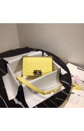 Replica Boy Chanel Flap Shoulder Bag Original Leather Yellow A67085 Gold HV04345KG80