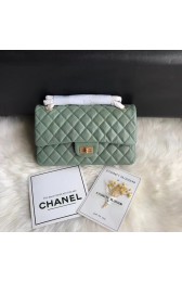 Replica Chanel Flap Original Cowhide Leather 30225 green gold chain HV03217ui32