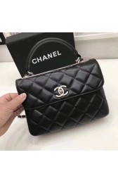 Replica Chanel Flap Tote Bag Original Lambskin Leather 2371 black HV10605sA83