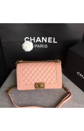 Replica Chanel LE BOY Shoulder Bag Sheepskin Leather A67086 pink Gold chain HV03670sA83