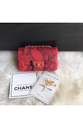 Replica Chanel Mini Flap Bag Python & Gold-Tone Metal A69900 red HV06932BJ25