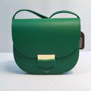 Celine Trotteur Bag Calfskin Leather 8002 Green HV08085CI68