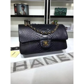 Chanel Flap Original snakeskin Leather Shoulder Bag CF1112 black gold chain HV01163bm74