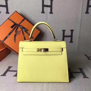 Cheap Copy Hermes original epsom leather kelly Tote Bag KL2832 lemon HV01799Eq45