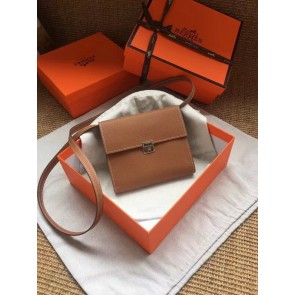 Cheap Fake Hermes Clutch Epsom calfskin H0589 brown HV08114BC48