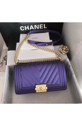 Boy chanel handbag V67086 purple HV04228hk64