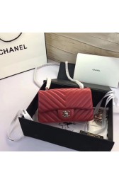 Chanel Flap Original Lambskin Leather Shoulder Bag CF 1116V red silver chain HV04527io33