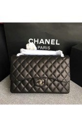 Chanel Flap Shoulder Bags Black Original Lambskin Leather CF1113 Silver HV04387hi67