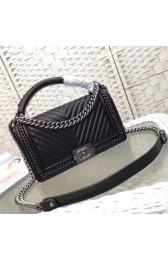 Chanel LE BOY Shoulder Bag Original sheepskin leather 67086-1 black HV00358oK58