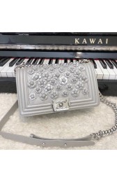 Chanel Leboy Original Calfskin leather Shoulder Bag E67086 silver & silver-Tone Metal HV04148Rc99